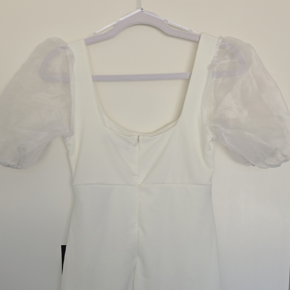 Lulu's White Puff Sleeve Dress - Picture 7 of 7